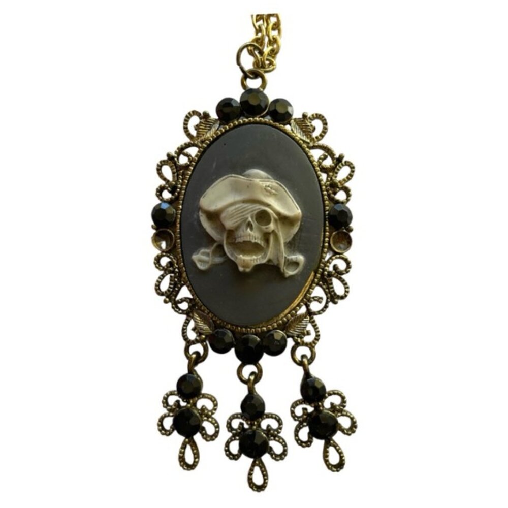 Pirate Skull Cameo Themed Necklace